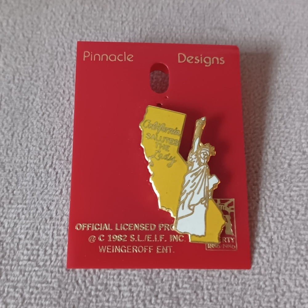 Vintage New California Salutes the Lady Pin Statue of Liberty NYC